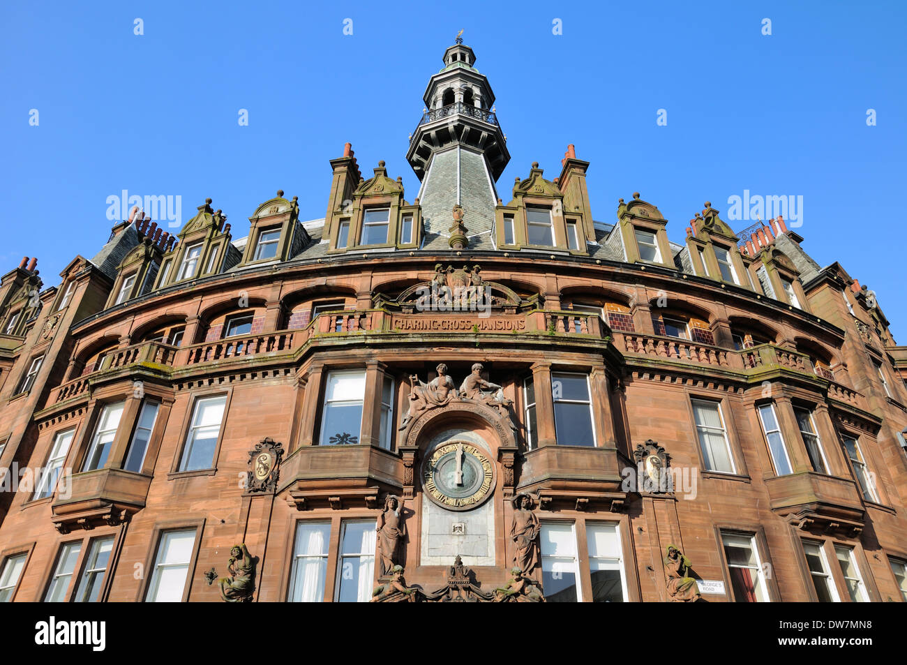 Close-up dettaglio di Charing Cross Mansions Foto Stock