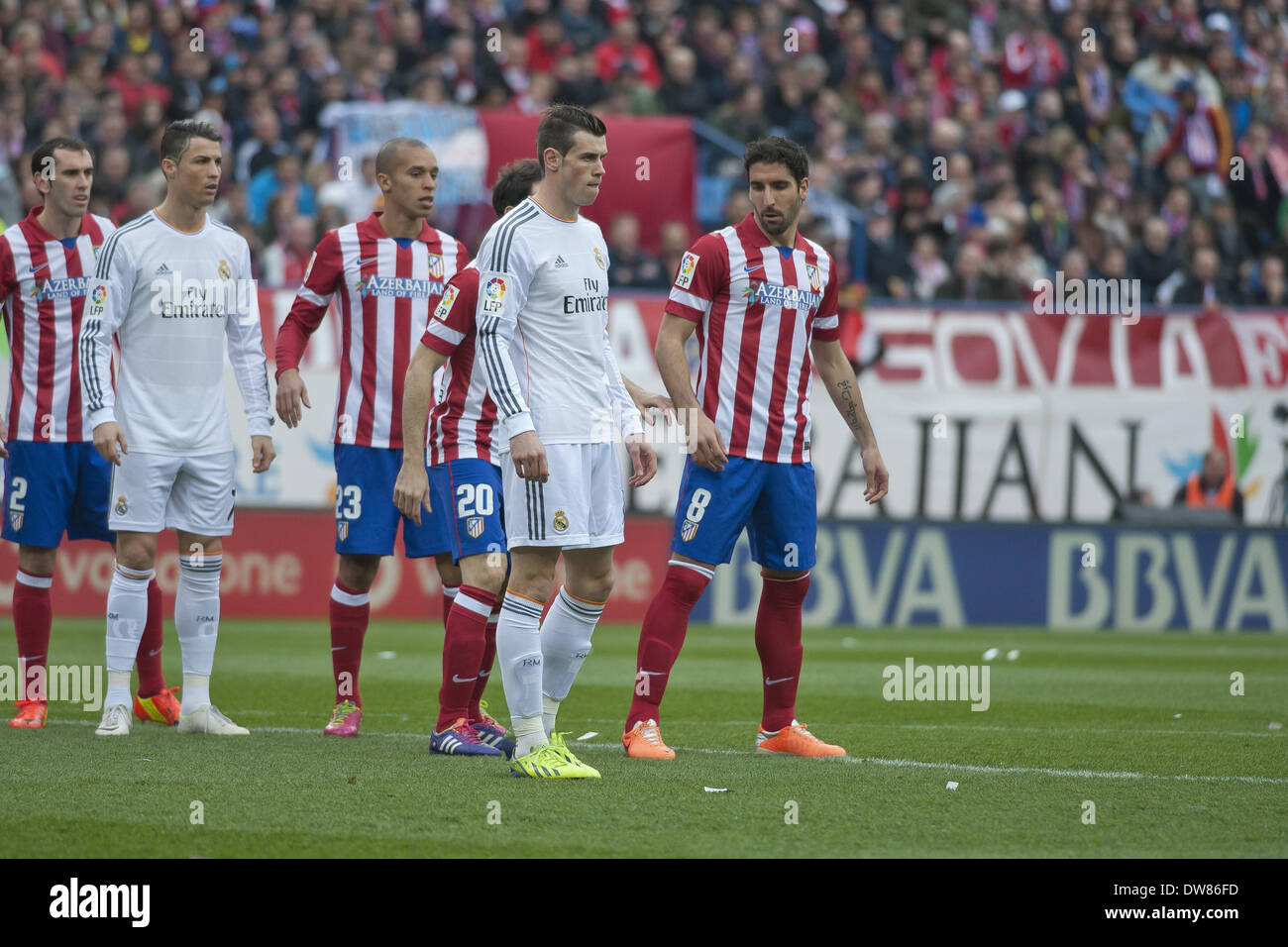 Madrid, Spagna. 2 Mar 2014. Gareth Frank Bale giocatore del Real Madrid durante una spagnola La Liga partita di calcio tra Atlético de Madrid e il Real Madrid nel Vicente Calderón Stadium in Spagna a Madrid, domenica 2 marzo, 2014. Foto: Oscar Gonzalez/NurPhoto Credito: Oscar Gonzalez/NurPhoto/ZUMAPRESS.com/Alamy Live News Foto Stock