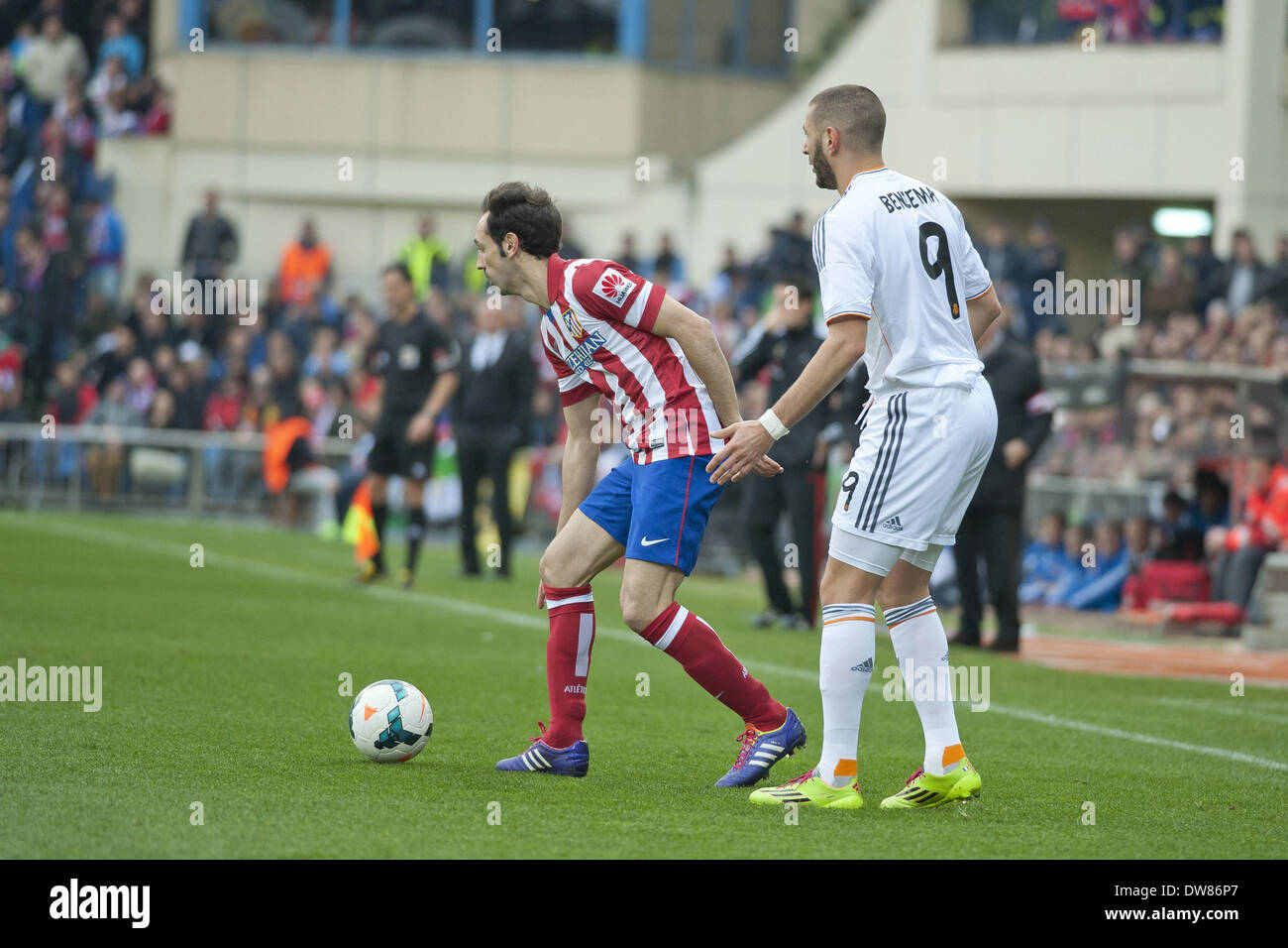Madrid, Spagna. 2 Mar, 2014. giocatore di Atletico durante una spagnola La Liga partita di calcio tra Atlético de Madrid e il Real Madrid nel Vicente Calderón Stadium in Spagna a Madrid, domenica 2 marzo, 2014. Foto: Oscar Gonzalez/NurPhoto Credito: Oscar Gonzalez/NurPhoto/ZUMAPRESS.com/Alamy Live News Foto Stock