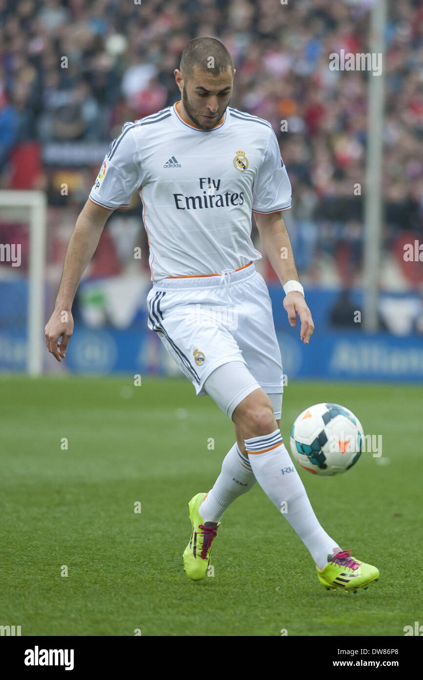 Madrid, Spagna. 2 Mar 2014. Lettore Bencema del Real Madrid durante una spagnola La Liga partita di calcio tra Atlético de Madrid e il Real Madrid nel Vicente Calderón Stadium in Spagna a Madrid, domenica 2 marzo 2014Foto: Oscar Gonzalez/NurPhoto Credito: Oscar Gonzalez/NurPhoto/ZUMAPRESS.com/Alamy Live News Foto Stock