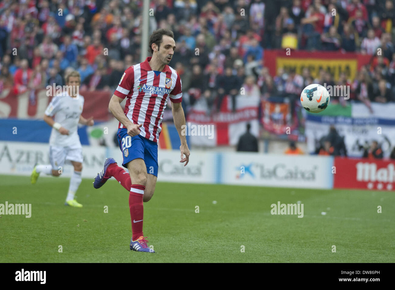 Madrid, Spagna. 2 Mar, 2014. giocatore di Atletico durante una spagnola La Liga partita di calcio tra Atlético de Madrid e il Real Madrid nel Vicente Calderón Stadium in Spagna a Madrid, domenica 2 marzo, 2014. Foto: Oscar Gonzalez/NurPhoto Credito: Oscar Gonzalez/NurPhoto/ZUMAPRESS.com/Alamy Live News Foto Stock