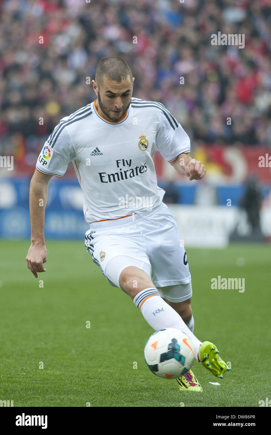 Madrid, Spagna. 2 Mar 2014. Lettore Bencema del Real Madrid durante una spagnola La Liga partita di calcio tra Atlético de Madrid e il Real Madrid nel Vicente Calderón Stadium in Spagna a Madrid, domenica 2 marzo 2014Foto: Oscar Gonzalez/NurPhoto Credito: Oscar Gonzalez/NurPhoto/ZUMAPRESS.com/Alamy Live News Foto Stock