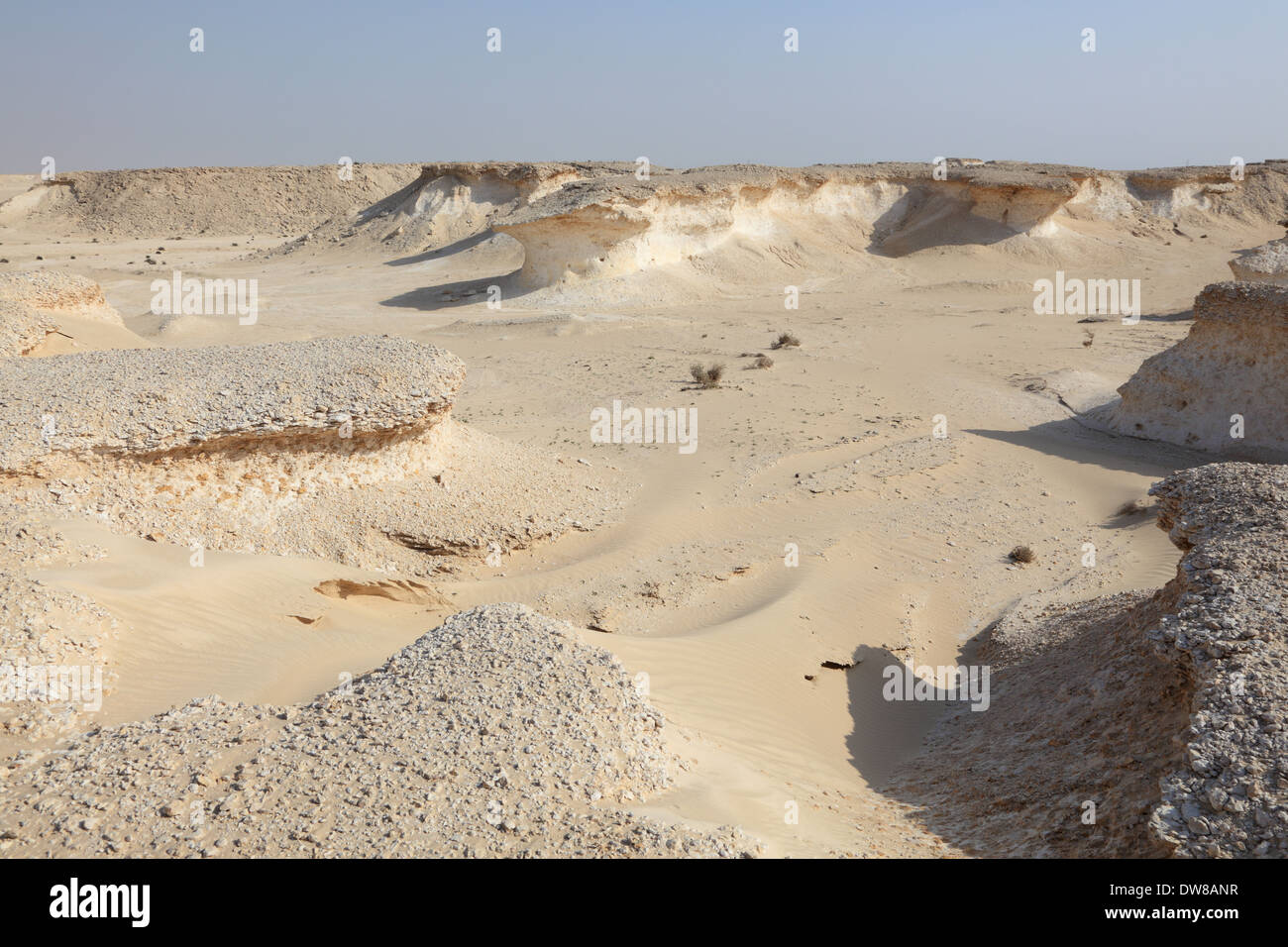 Il paesaggio del deserto in Qatar nel Medio Oriente Foto Stock