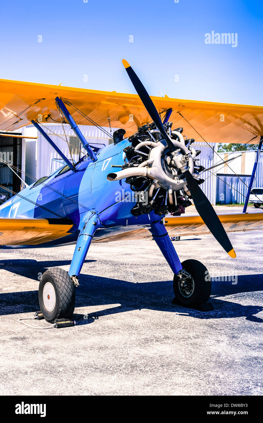 Un Boeing Stearman Model 75 Continental R-670 motore Foto Stock