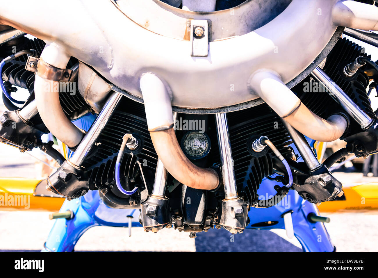 Un Boeing Stearman Model 75 Continental R-670 motore Foto Stock