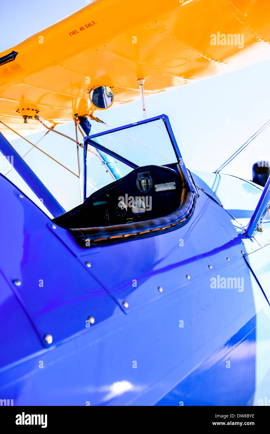 Un Boeing Stearman Model 75 pozzetto aperto Foto Stock