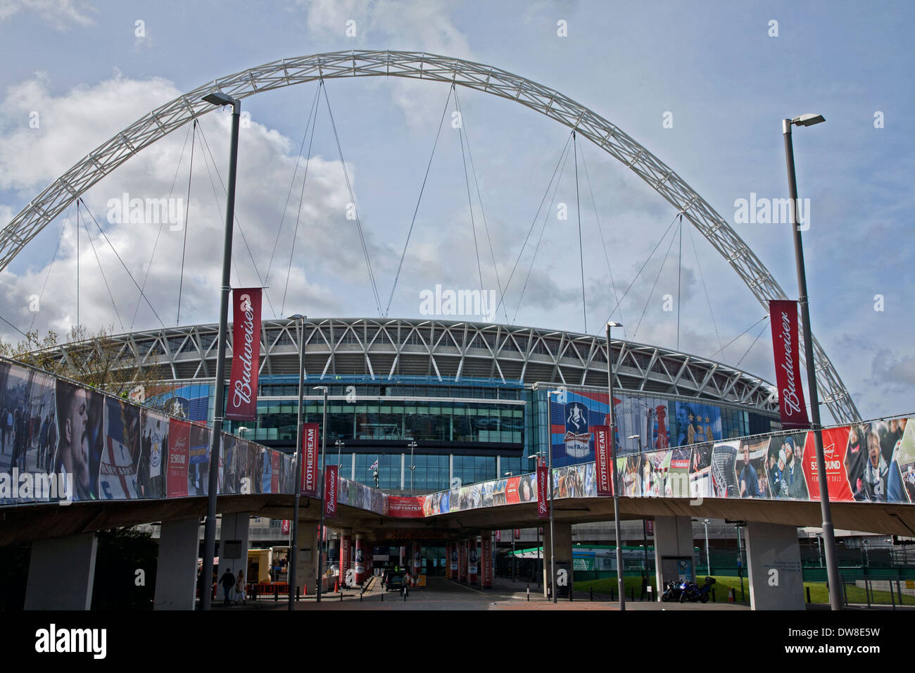 Vista di Stadio di Wembley a Londra, Regno Unito Foto Stock