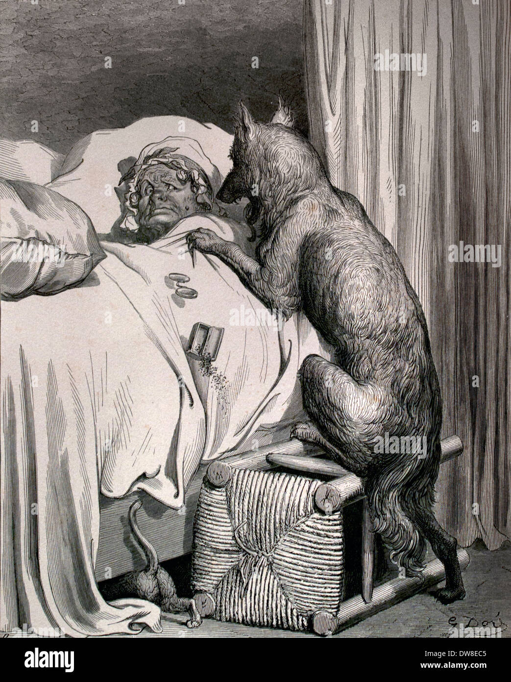 Little Red Riding Hood favole di La Fontaine ( ean de La Fontaine 1621 - 1695 - Charles Perrault 1628 - 1703 ) Francia - Francese Foto Stock