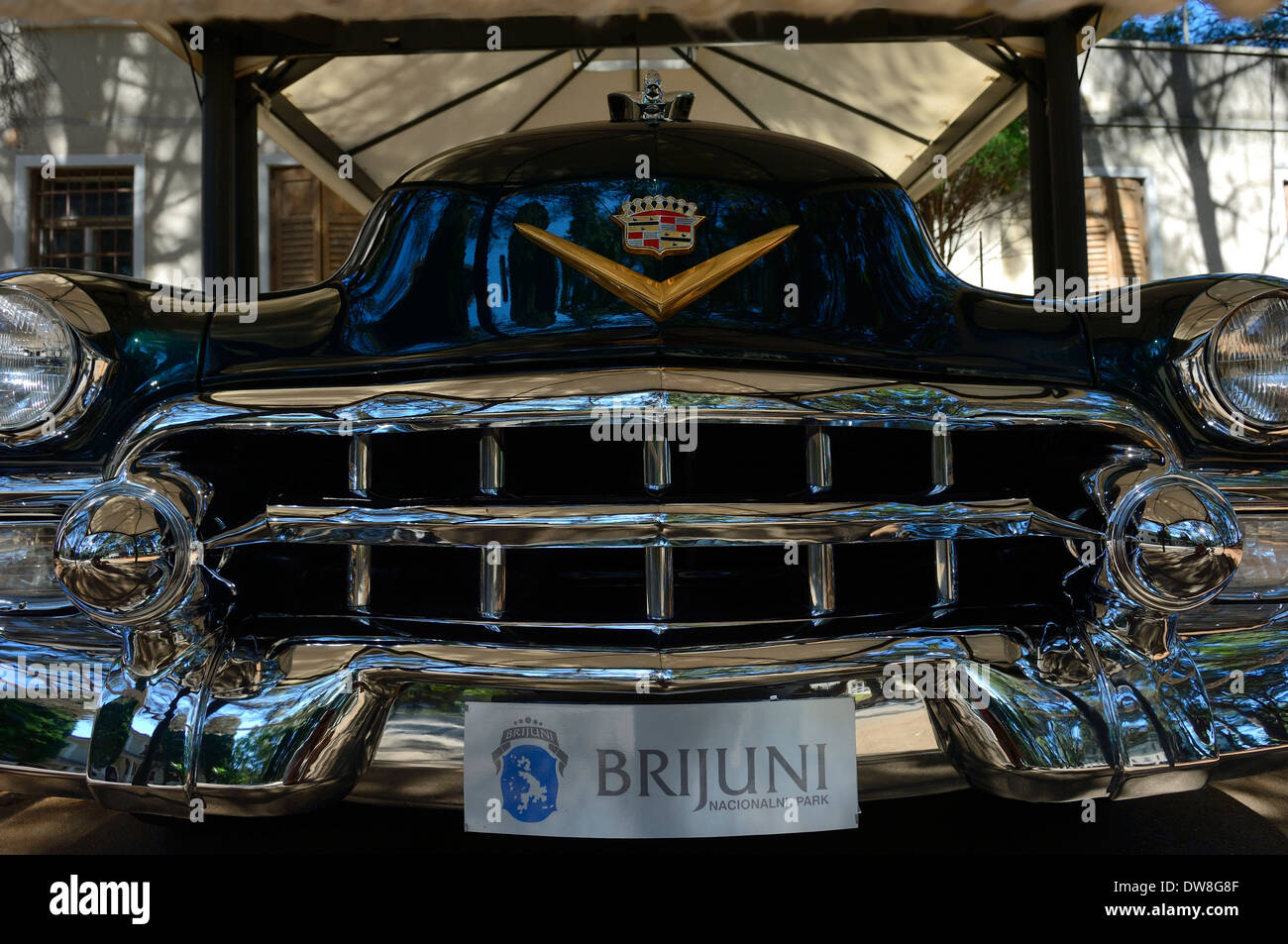 L ex Presidente Tito's personal Cadillac auto sulle isole Brijuni, Croazia. Foto Stock