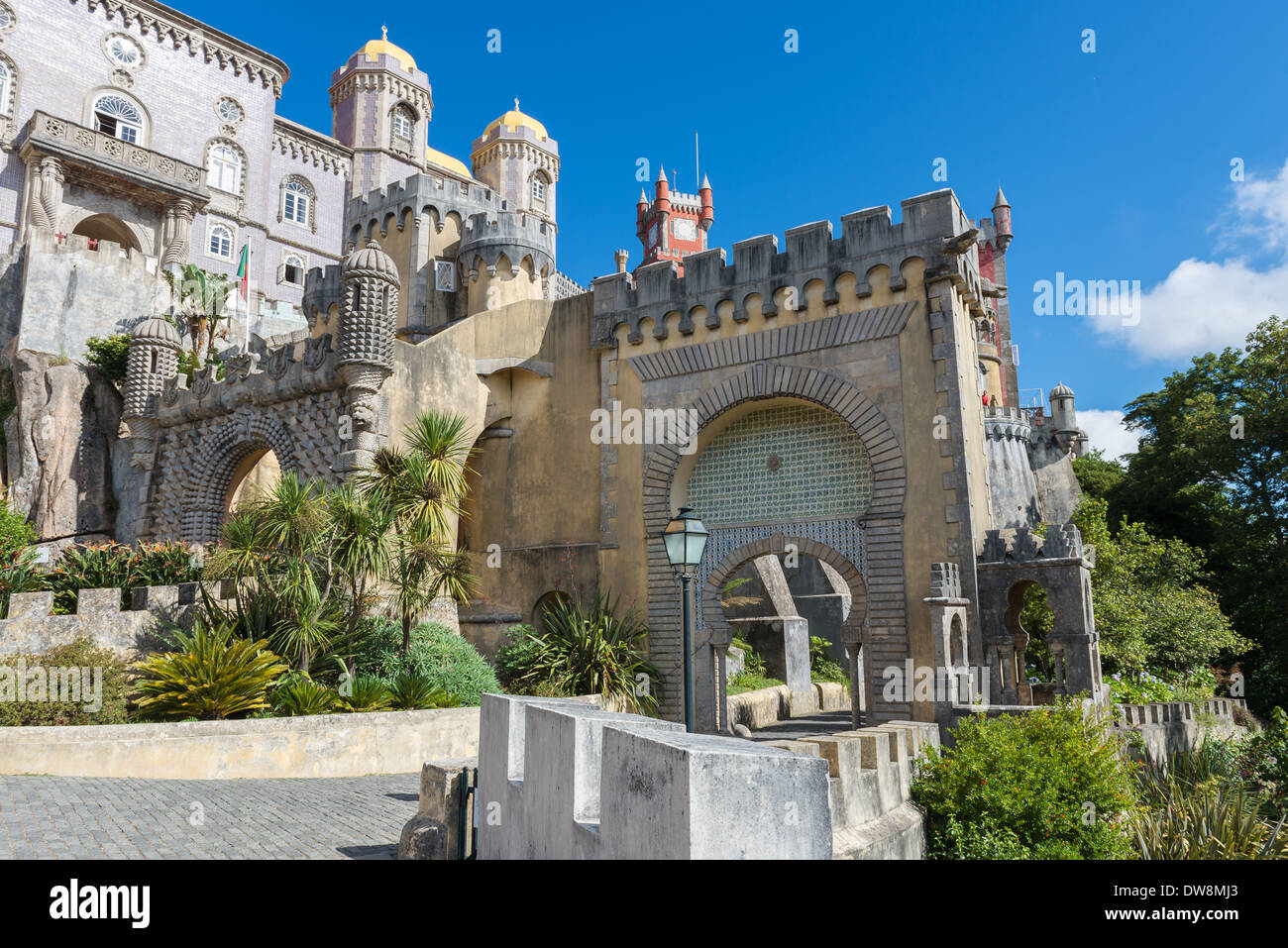 Da Pena nel Palazzo di Sintra su un giorno blu Foto Stock