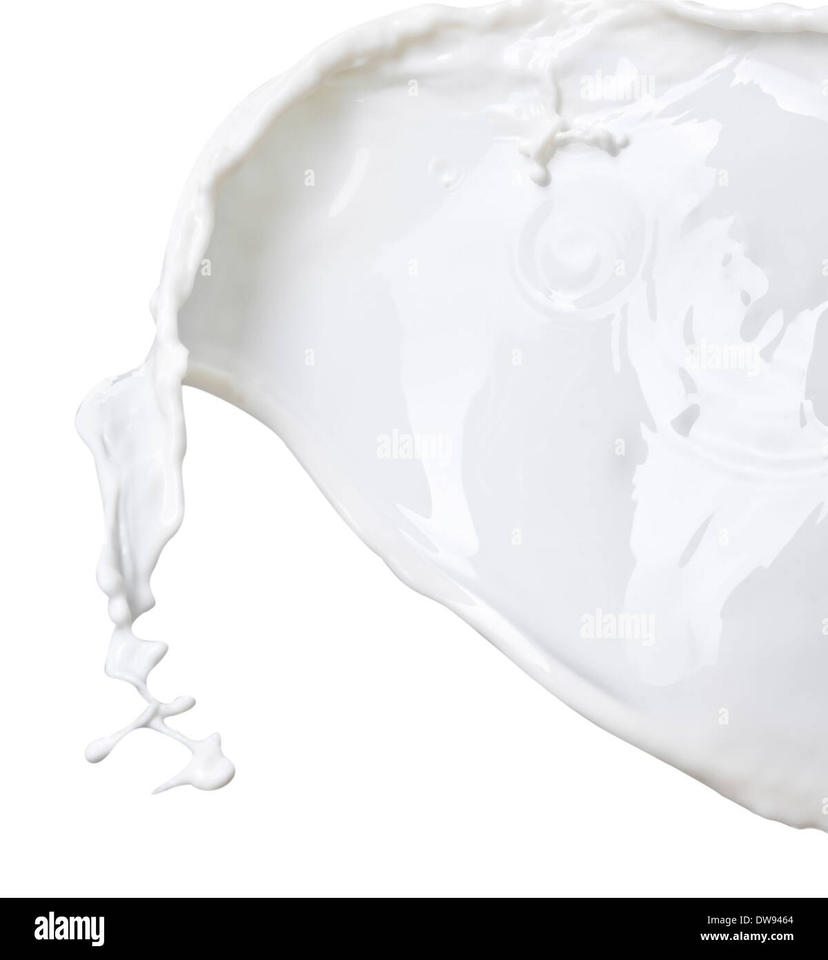 Bianco latte isolati su sfondo bianco Foto Stock