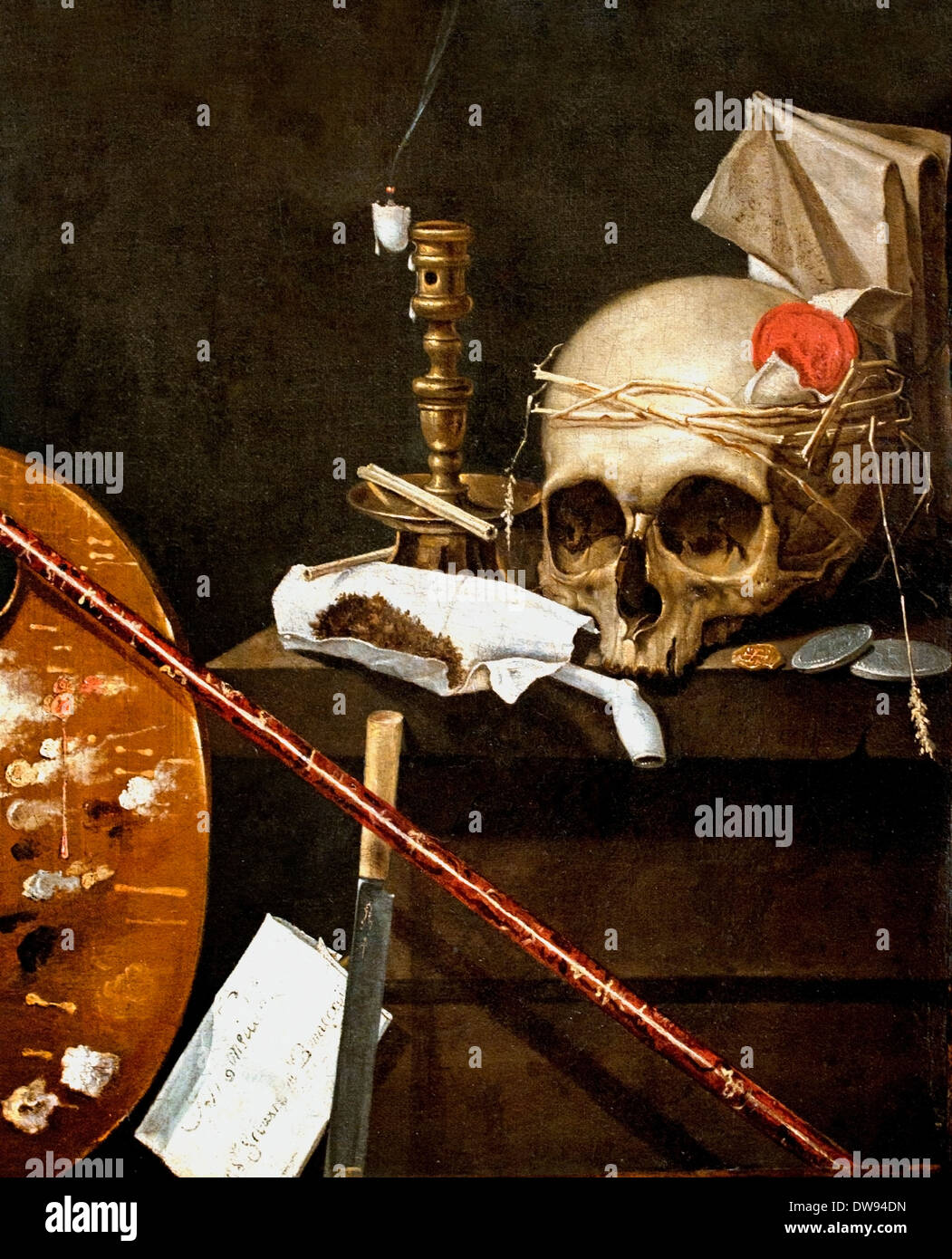 Vanità - Still Life 1665-1670 Simon Renard de Saint André (Parigi, 1613-1677) Francia - Francese Foto Stock