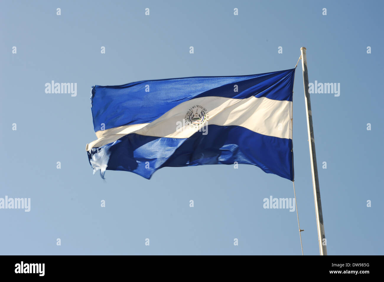 Bandiera Nazionale di El Salvador Foto Stock