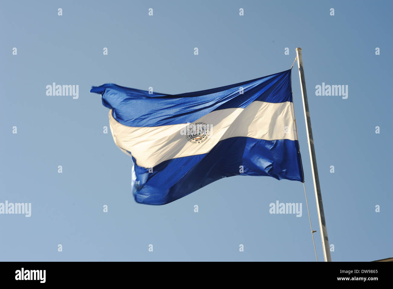 Bandiera Nazionale di El Salvador Foto Stock