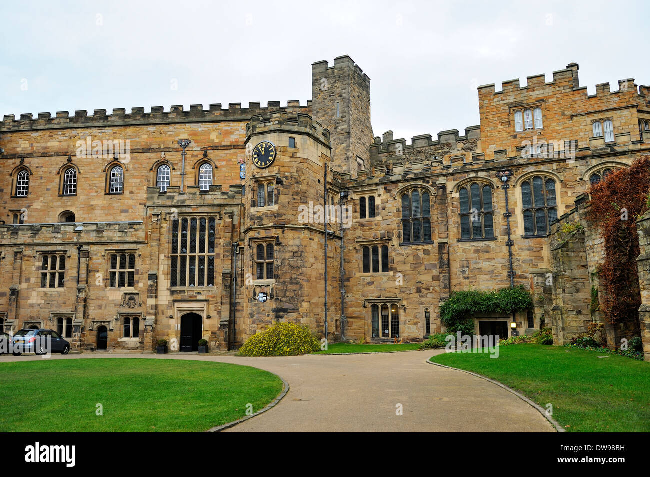 Cortile del castello di Durham (University College Durham) della Contea di Durham, Inghilterra Foto Stock