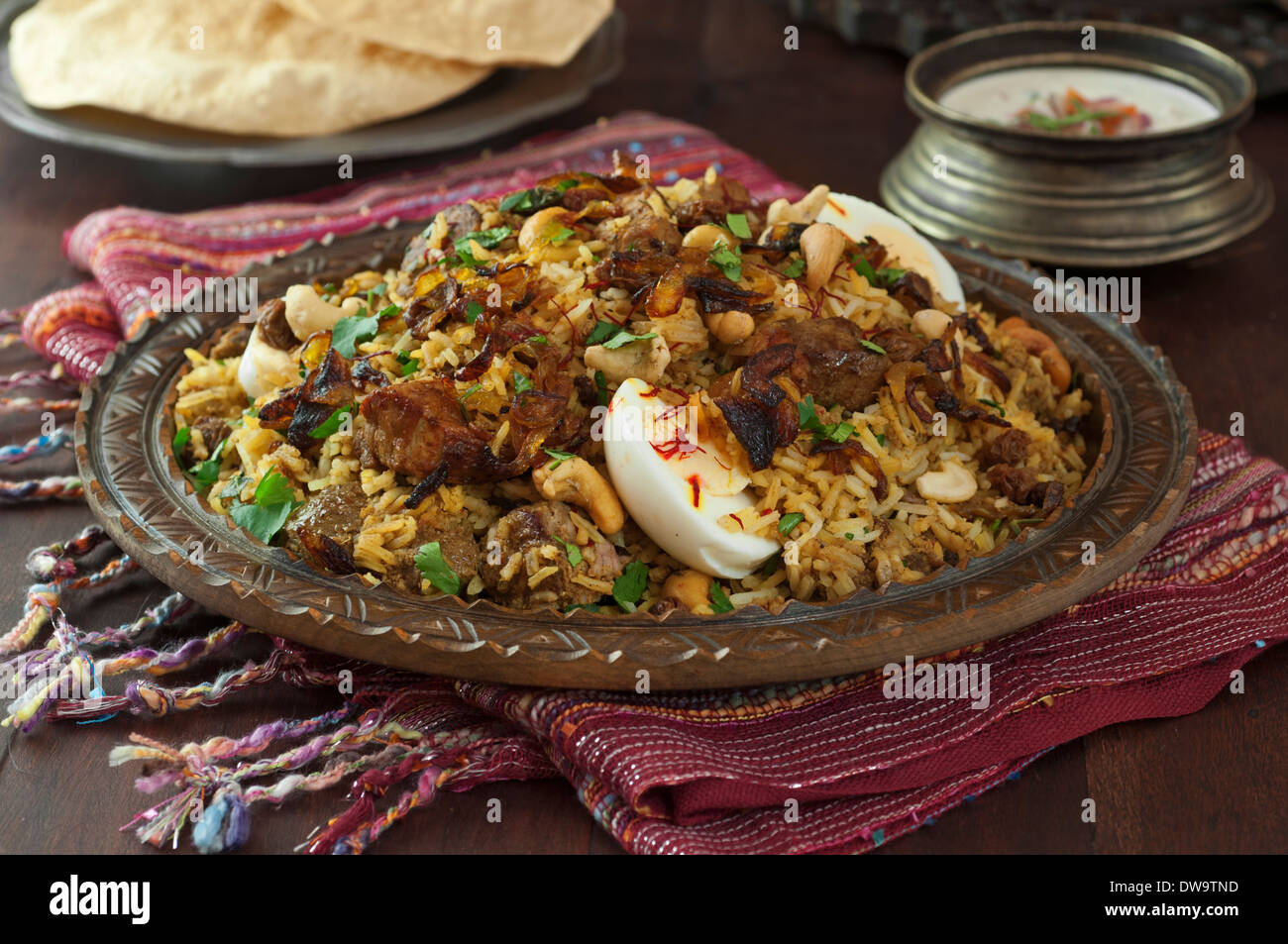 Indiano settentrionale Lamb Biryani. India cibo Foto Stock