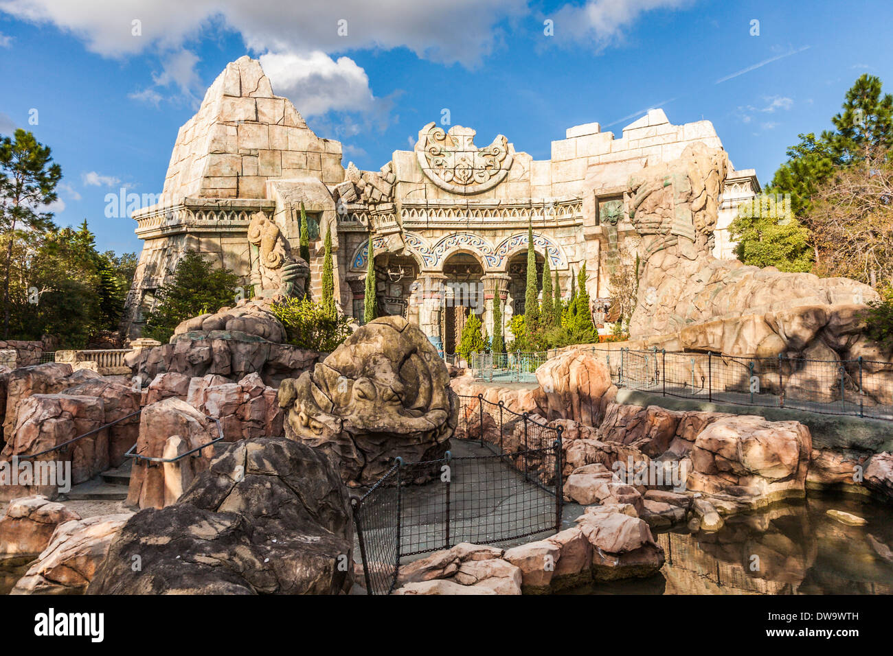 L'attrazione Fury di Poseidon'sÃƒÂ¢Ã¢â‚¬Å¡Ã‚Â¬ÃƒÂ¢Ã¢â‚¬Å¾Ã‚Â¢nel continente perduto agli Universal Studios Islands of Adventure di Orlando, Florida Foto Stock