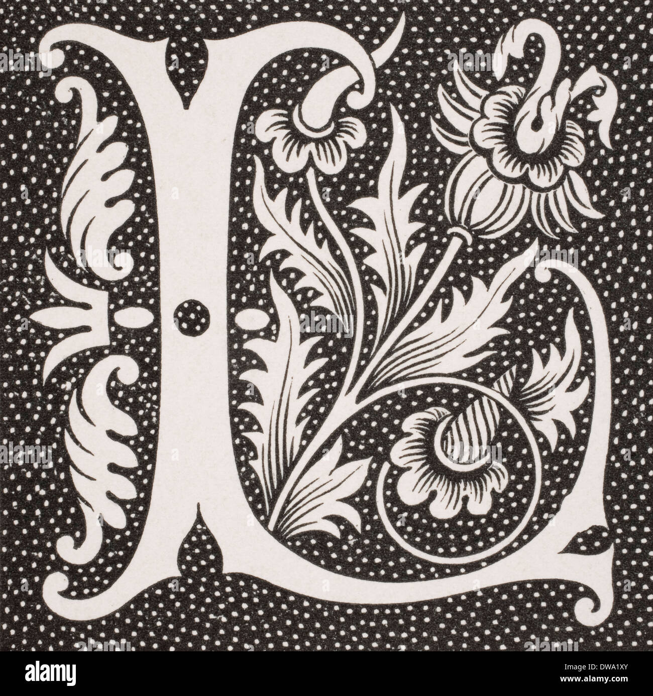 Capitale decorativa lettera L Foto Stock