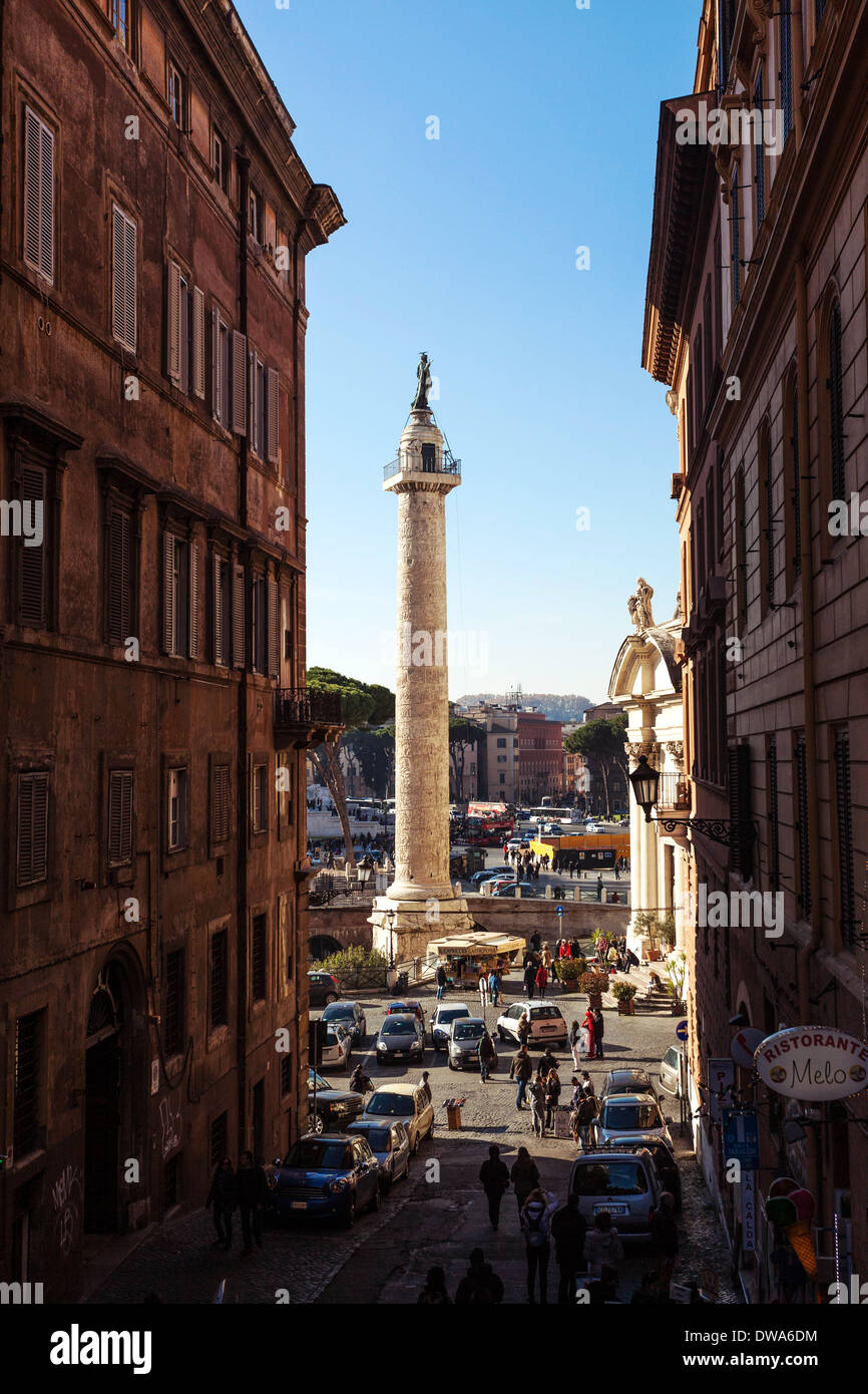 Colonna di Traiano, Roma, Italia. Foto Stock