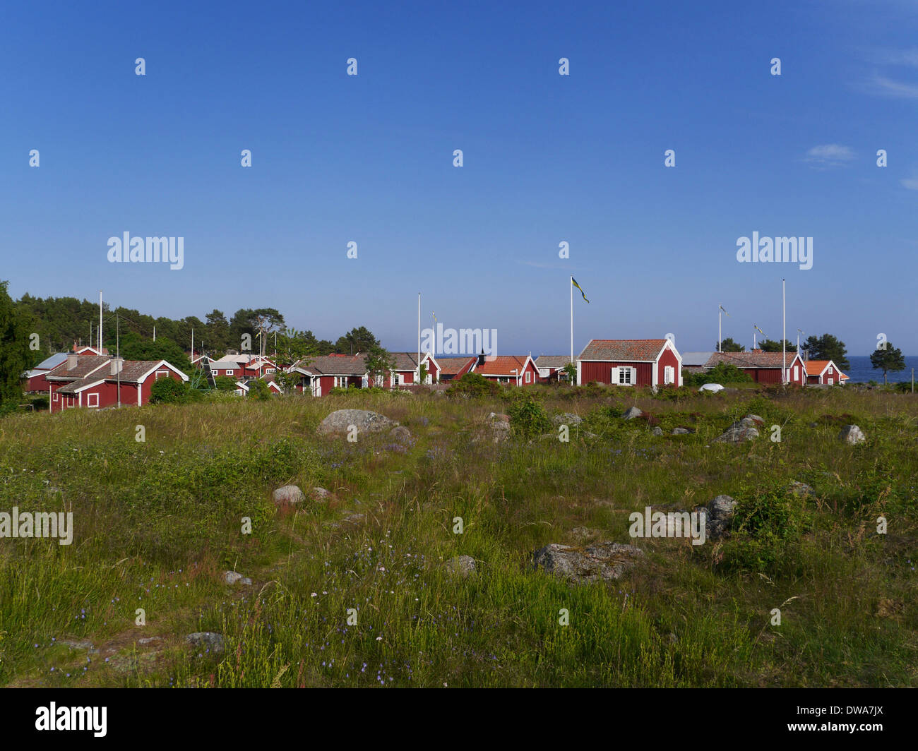 Agö hamn, agön, isola nel Golfo di Botnia, Gävleborgs län, hälsingland, Svezia Foto Stock