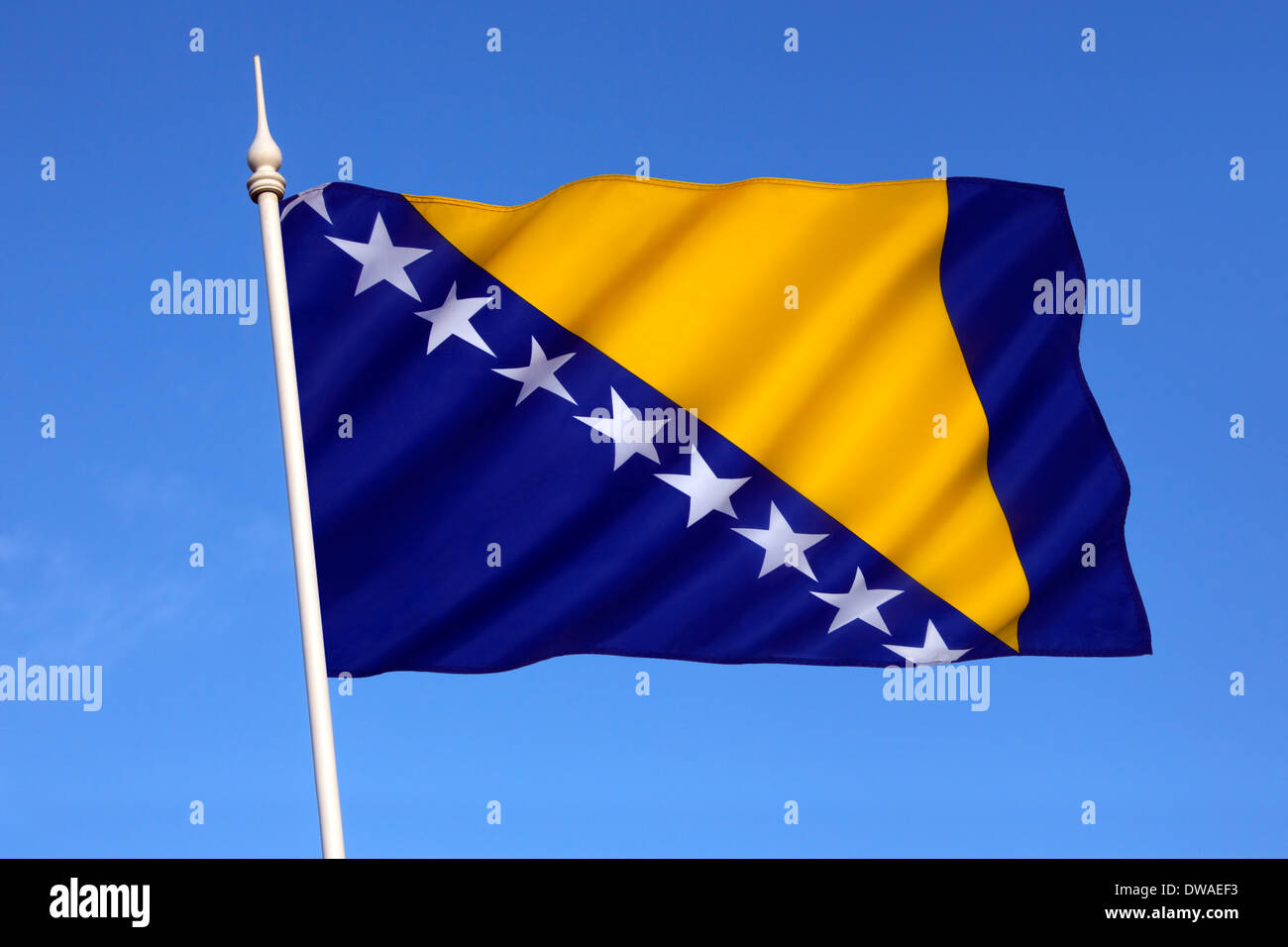 Bandiera della Bosnia ed Erzegovina Foto Stock