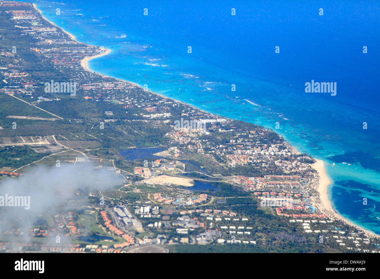 Punta Cana, Repubblica Dominicana, vista aerea Foto Stock