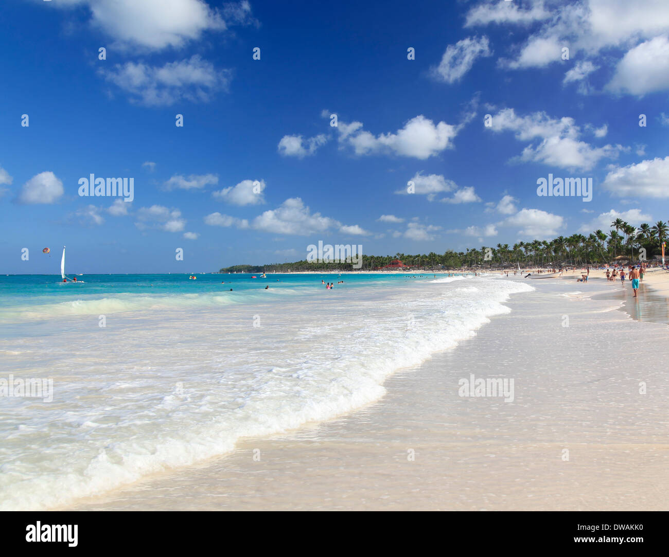 Spiaggia esotica, Repubblica Dominicana Foto Stock