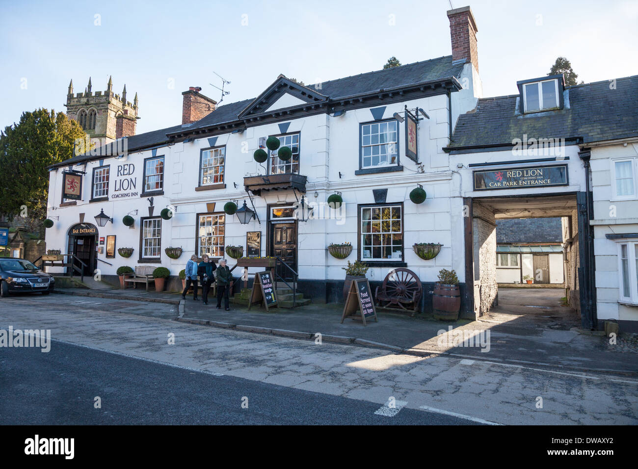 Il Red Lion Coaching Inn o pub Ellesmere Shropshire England Regno Unito Foto Stock