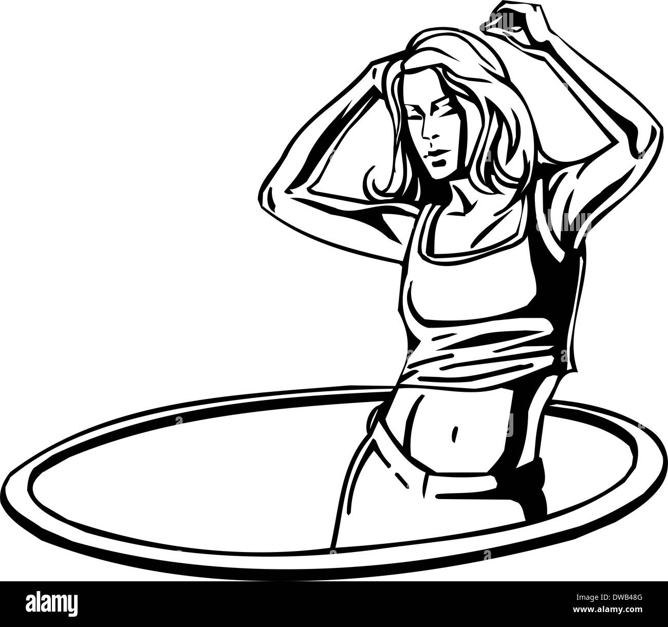 Fitness femminile - illustrazione. Foto Stock