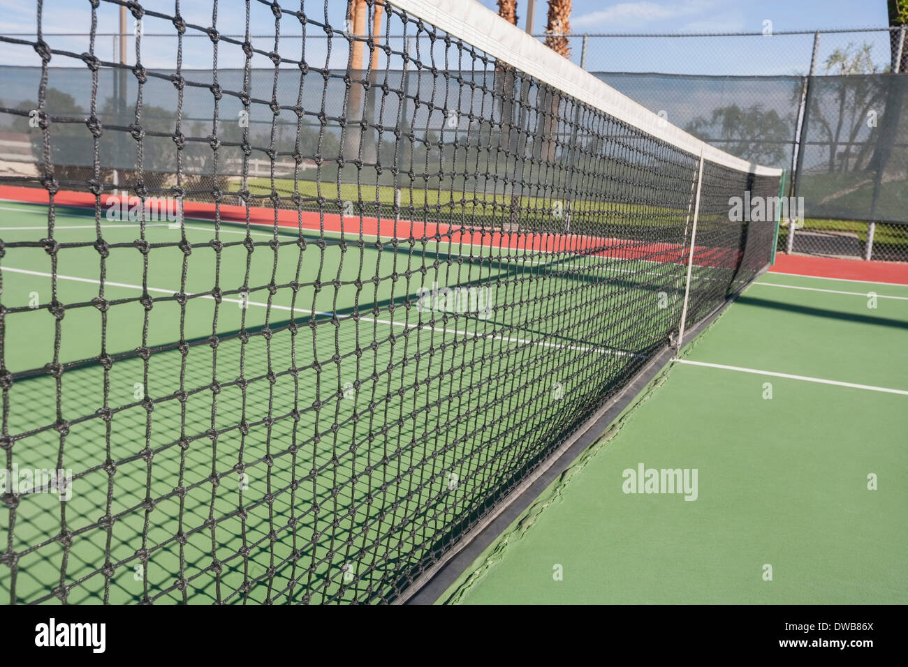 Tennis net su corte Foto Stock