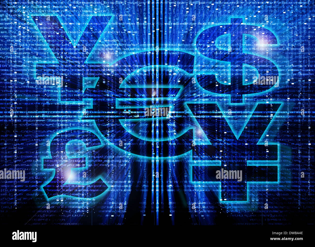 Simbolo di valuta illustrazione Foto Stock