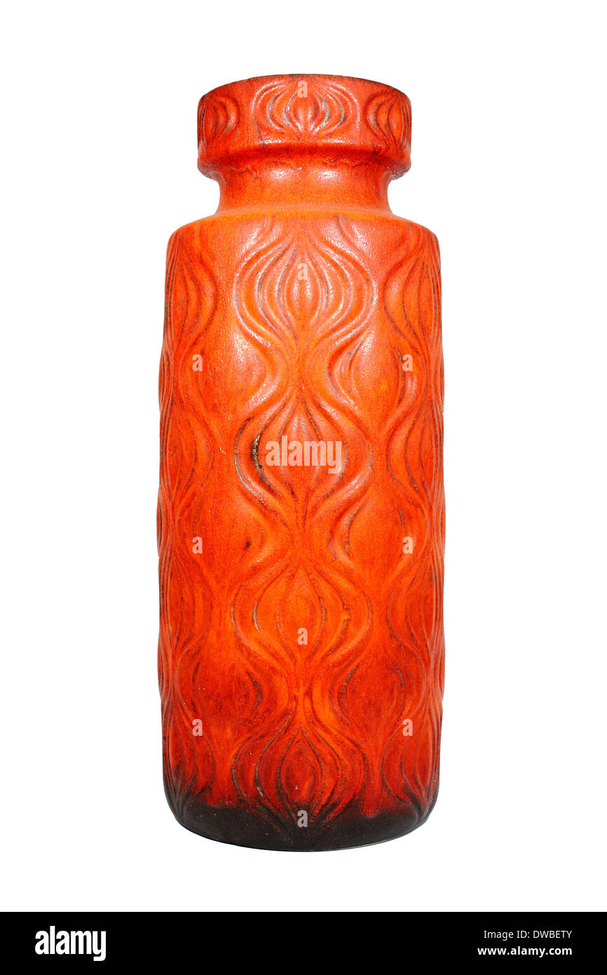 Molto grande della Germania occidentale 'Amsterdam' pattern vaso sul pavimento da Scheurich Foto Stock