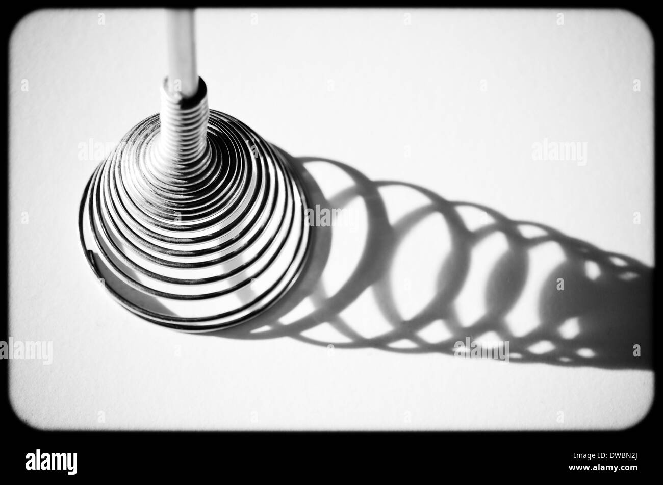 Spirale metallica frusta, dettaglio. Foto Stock