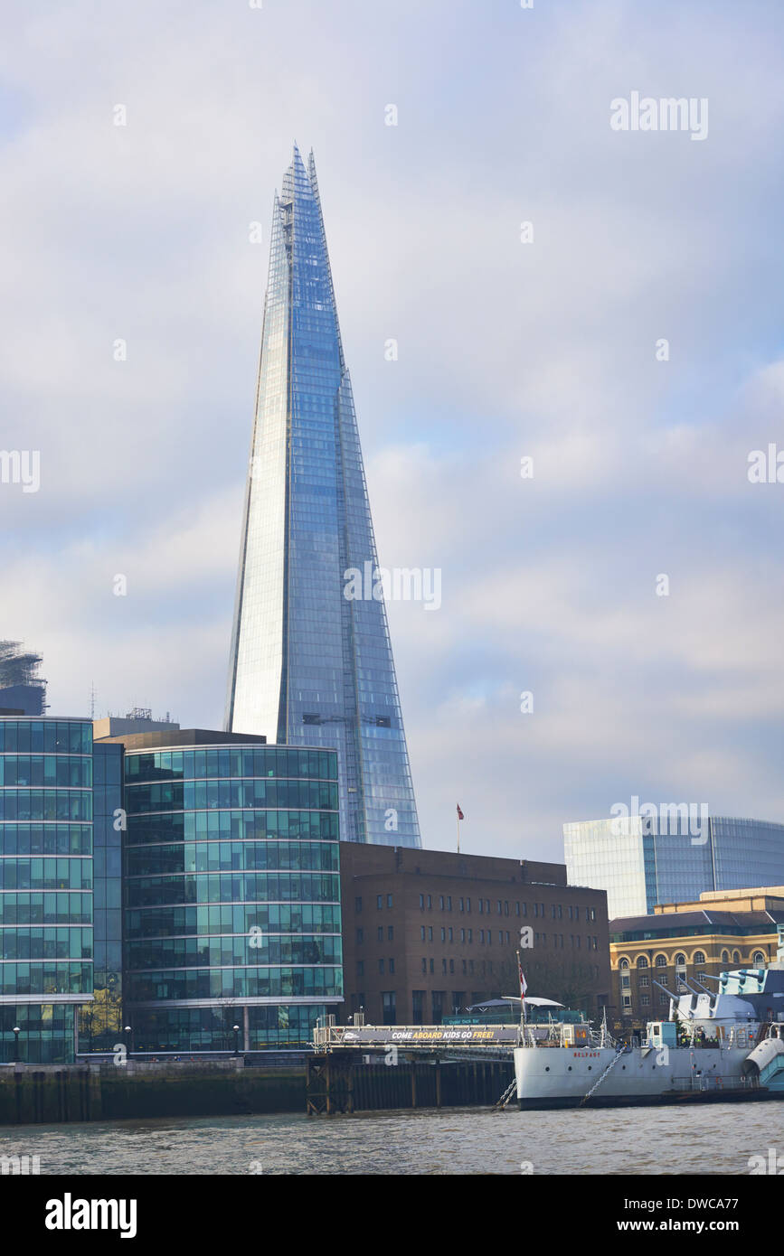 Vista del coccio e Thames, London, Regno Unito Foto Stock
