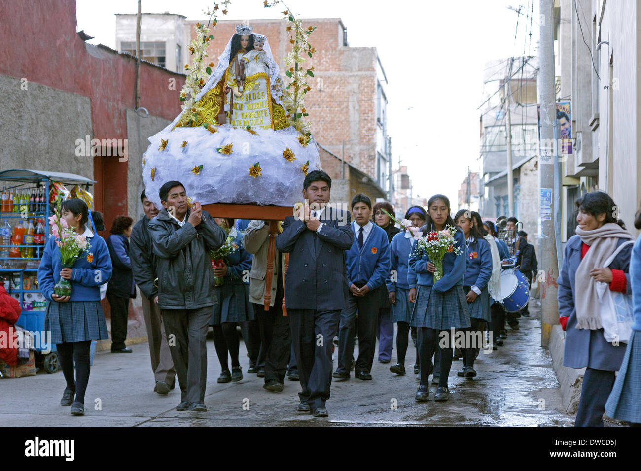 Processione religiosa a Puno, Perù, Sud America Foto Stock