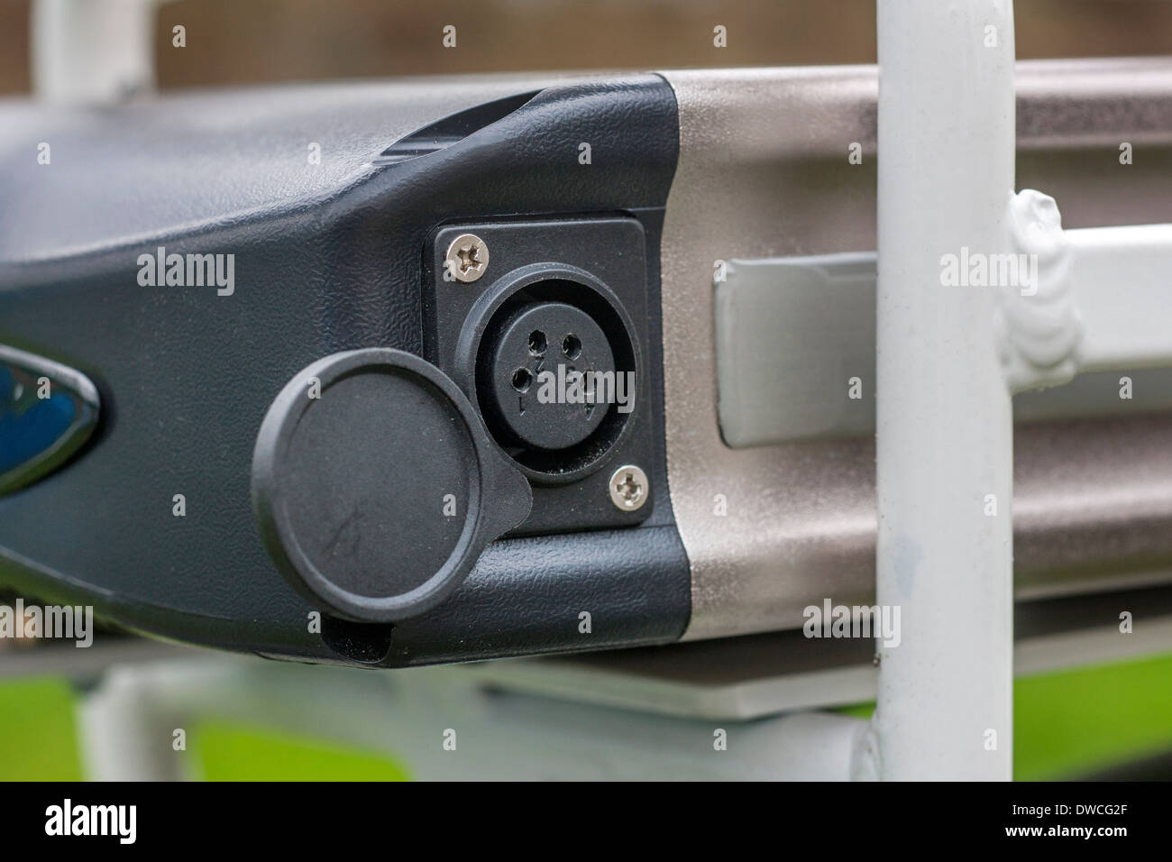 Presa sulla batteria agli ioni di litio di pedelec / e-bike / Bicicletta elettrica Foto Stock