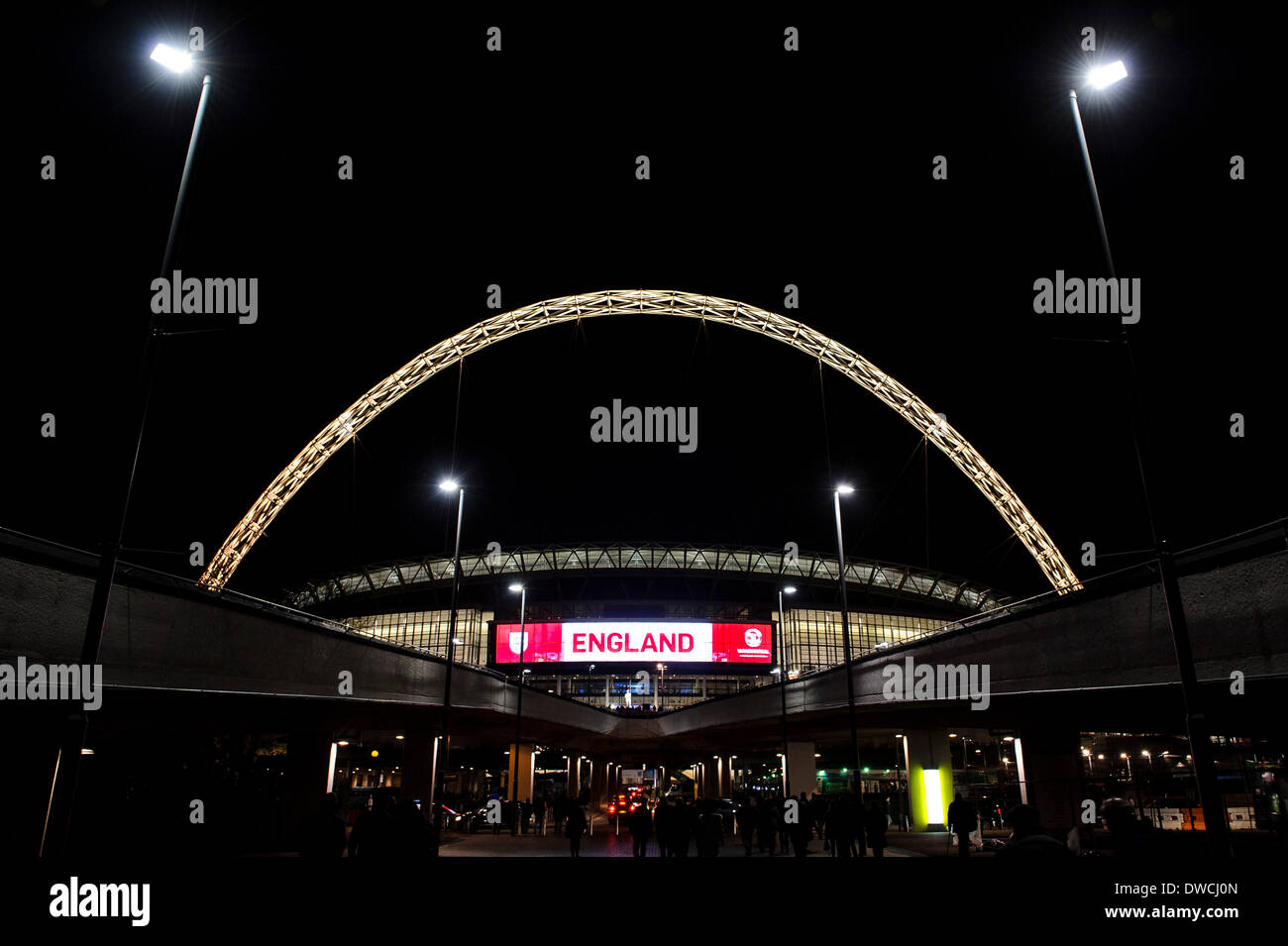 Londra, Regno Unito. 05 Mar, 2014. Una vista generale dello stadio prima della International fixture amichevole tra Inghilterra e Danimarca dallo stadio di Wembley. © Azione Sport Plus/Alamy Live News Foto Stock