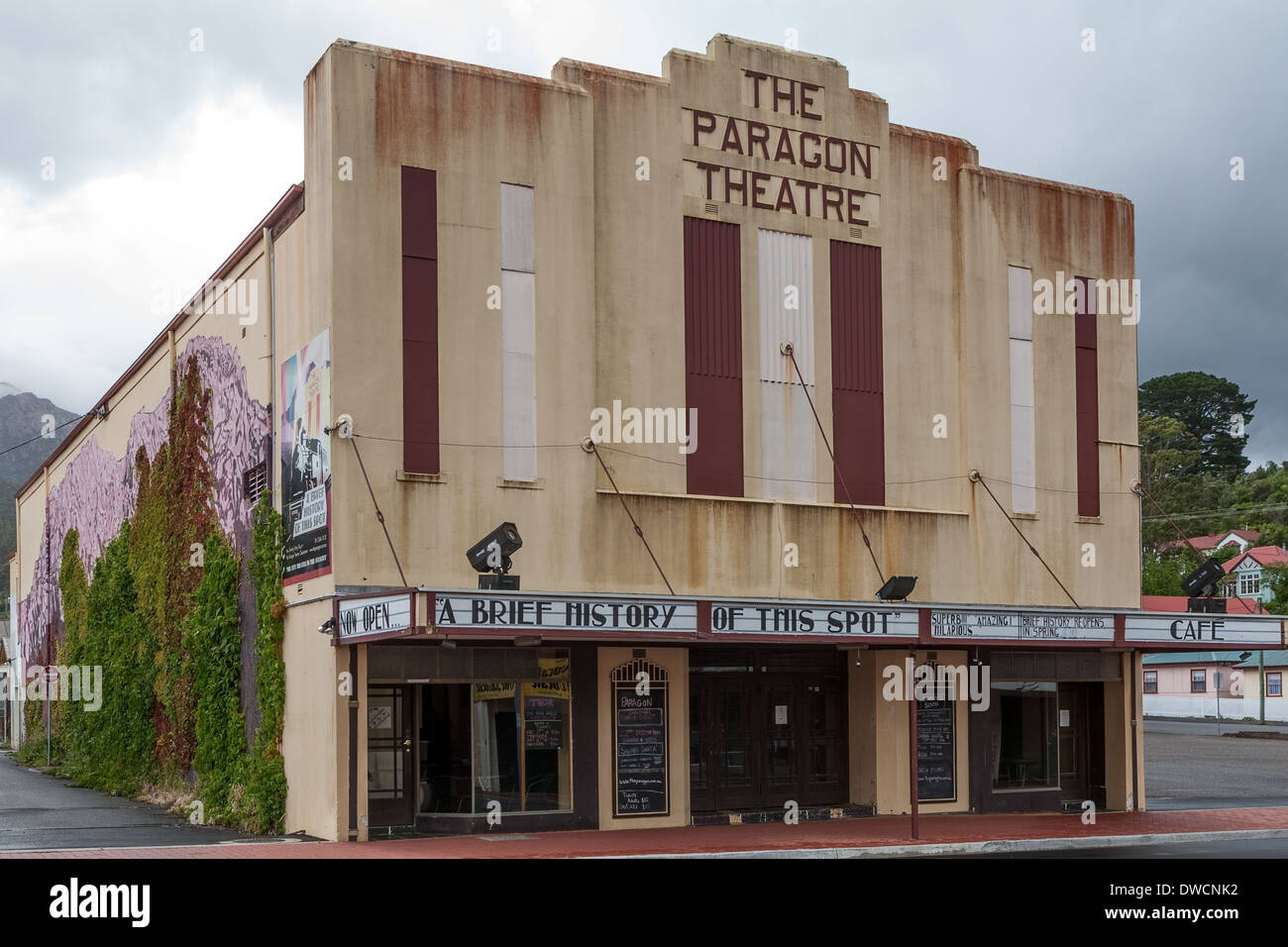 Il Teatro Paragon, Art Deco, Queenstown storica, Tasmania, Australia Foto Stock