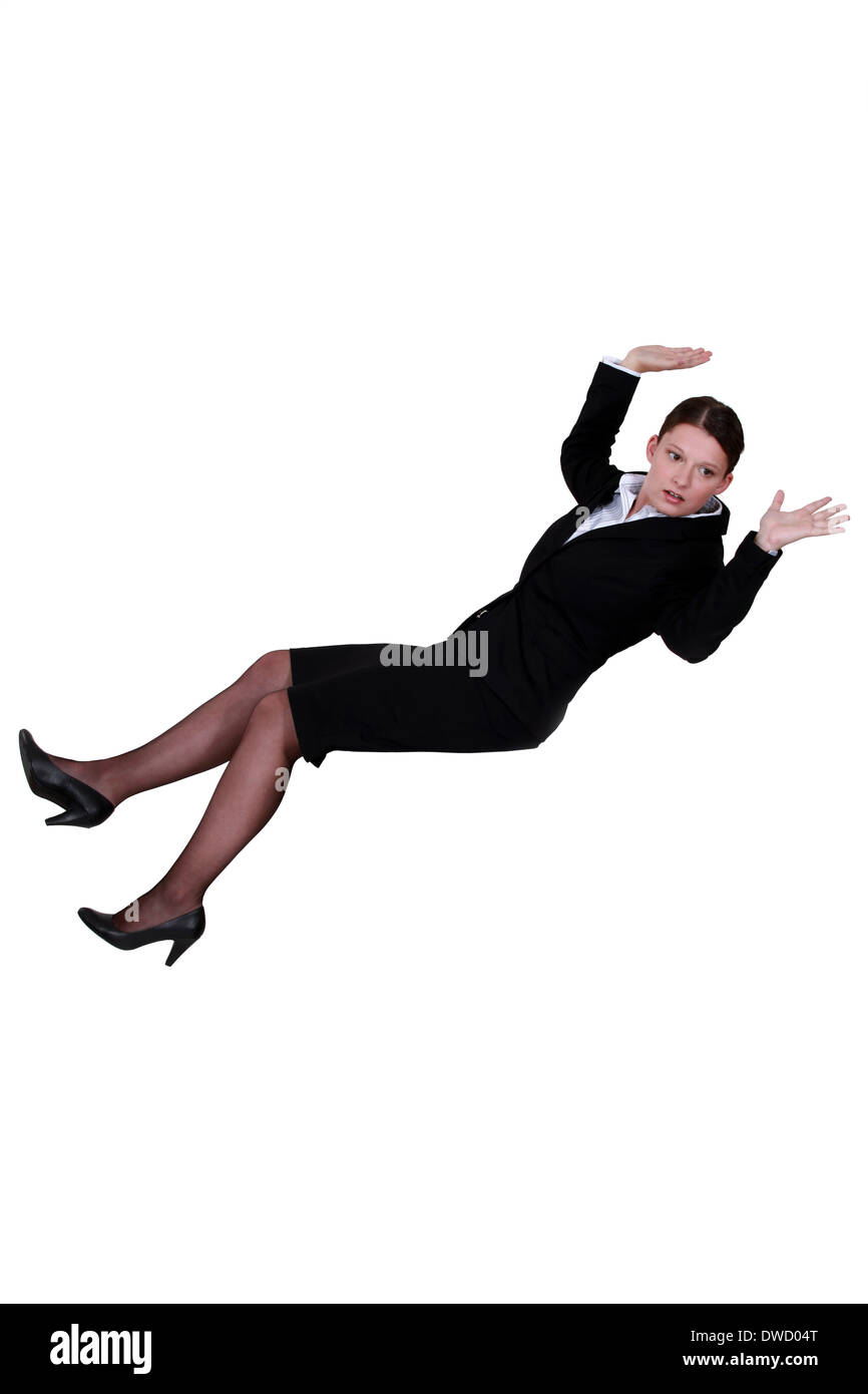 Imprenditrice cadere all'indietro Foto Stock