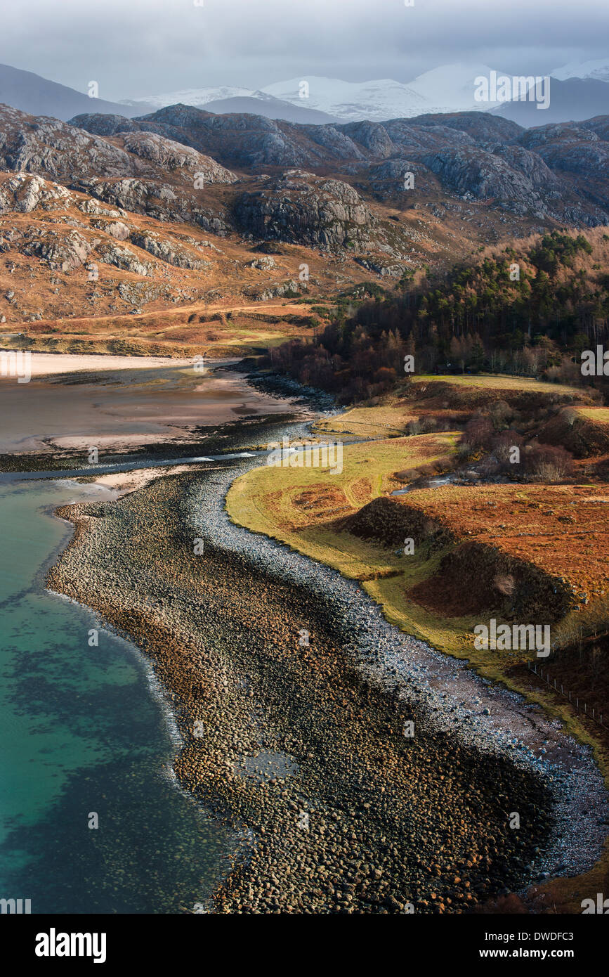 La spiaggia di Gruinard Bay, altopiani, costa ovest della Scozia Foto Stock