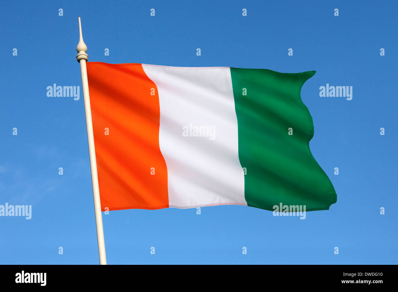 Bandiera della Costa d'Avorio o in Costa d Avorio Foto Stock