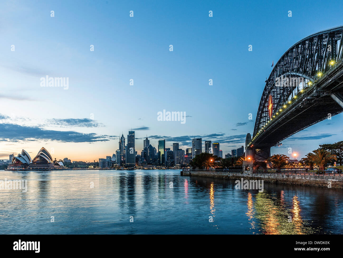 Il Porto di Sydney Australia di notte Foto Stock