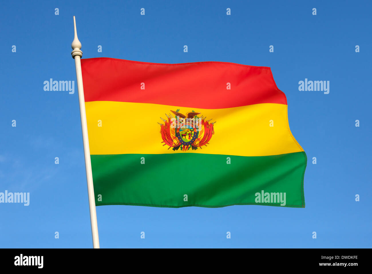 La bandiera nazionale della Bolivia Foto Stock