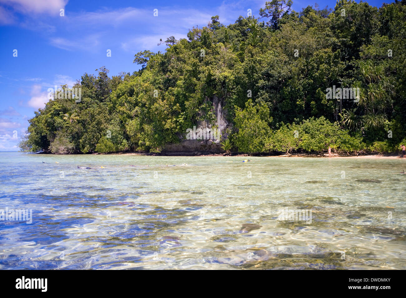 Marovo Lagoon è il pianeta più grande a doppia barriera laguna racchiusa, Isole Salomone, Sud Pacifico Foto Stock