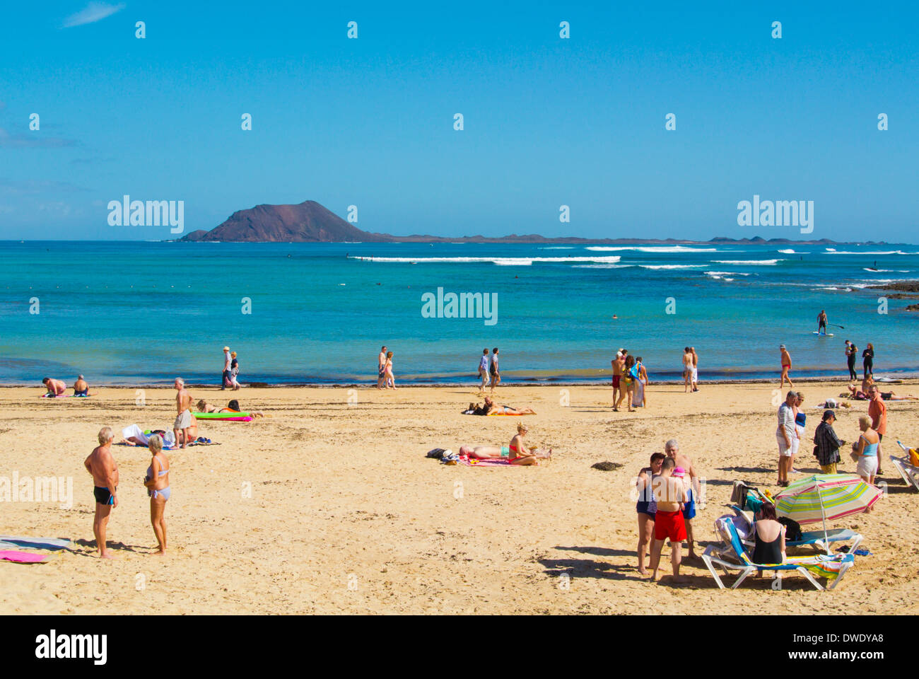 Playa Corralejo Viejo spiaggia Corralejo, Fuerteventura, Isole Canarie, Spagna, Europa Foto Stock