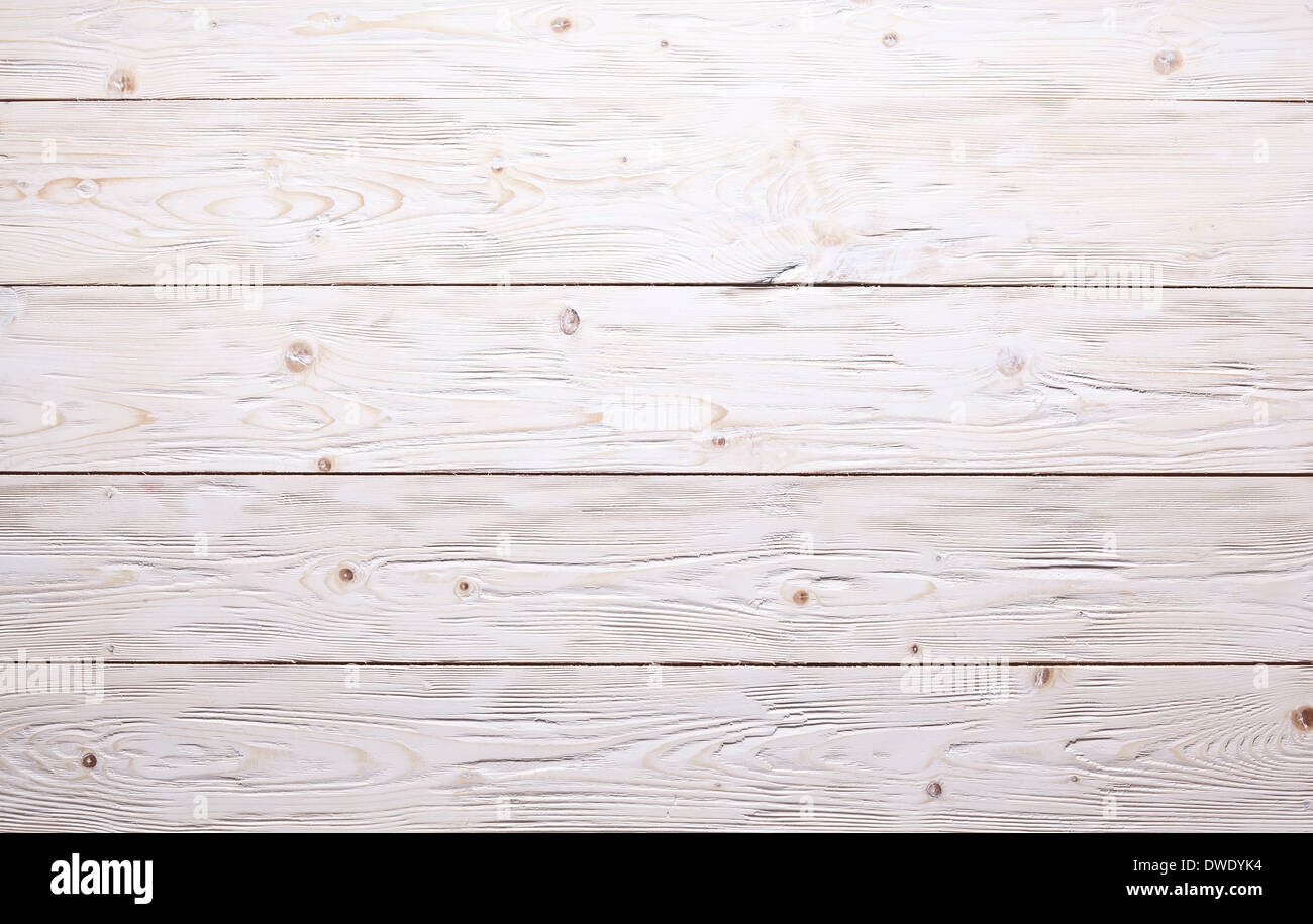 La texture del vecchio bianco sullo sfondo di legno. Foto Stock