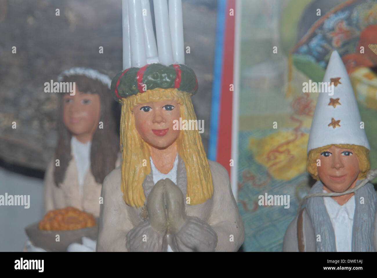 Decorazione caroler Lucia, tradizione natalizia svedese celebrata il 13 dicembre. Foto Stock