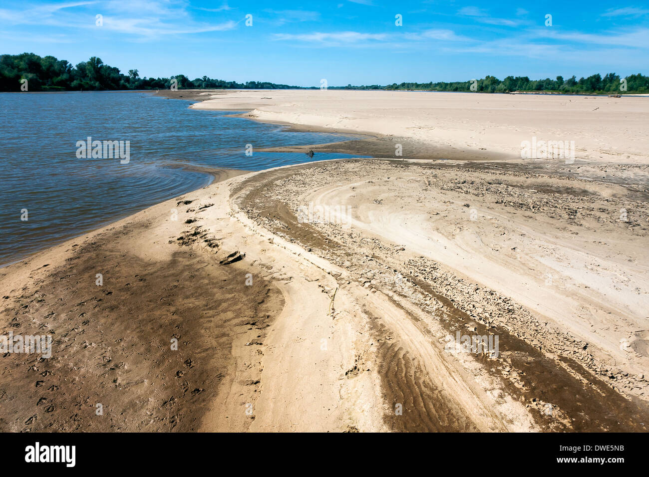 Fiume Vistola e il flusso di sabbia Foto Stock