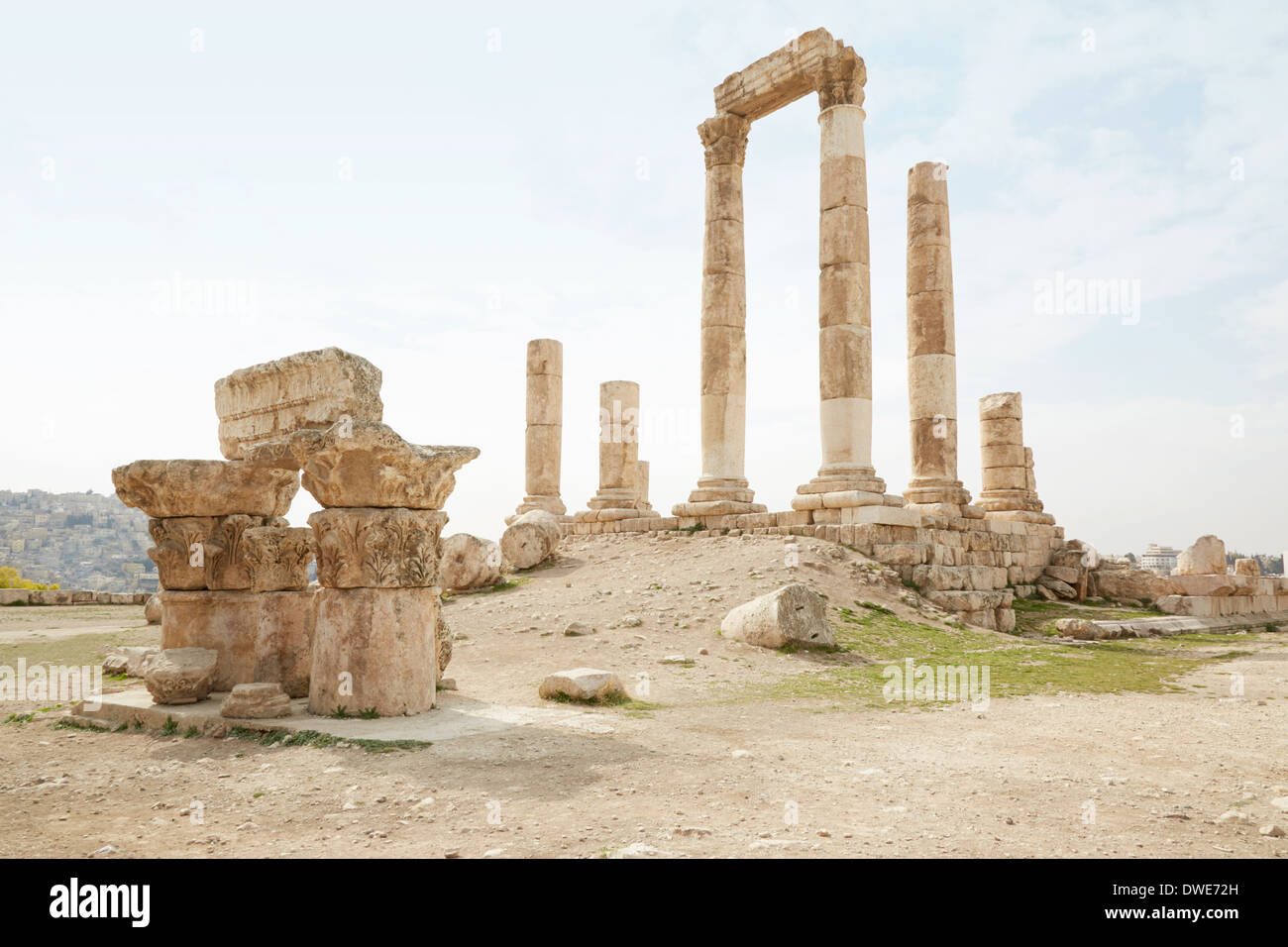 Tempio di Ercole sulla cittadella di Amman, Giordania Foto Stock