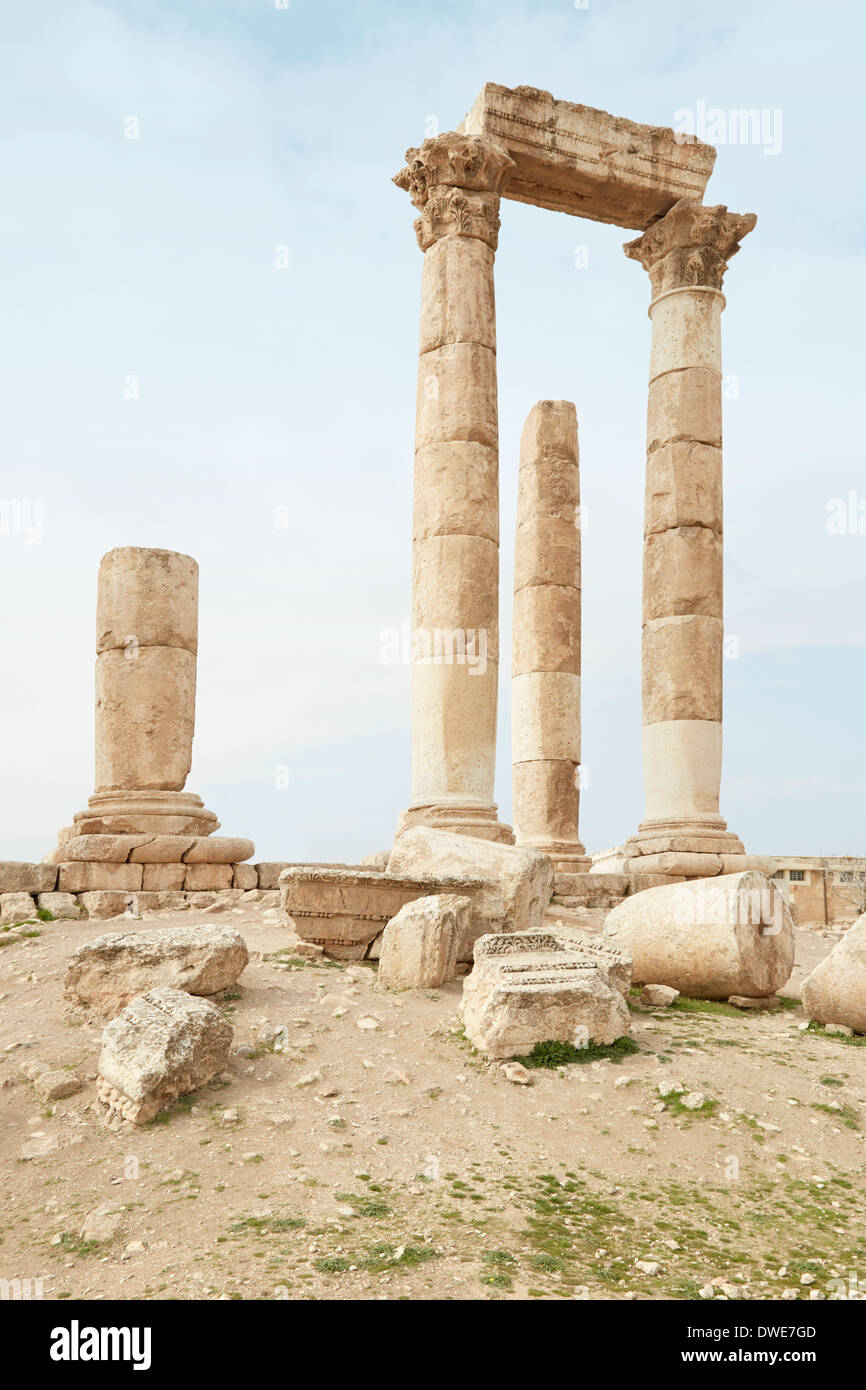 Tempio di Ercole sulla cittadella di Amman, Giordania Foto Stock